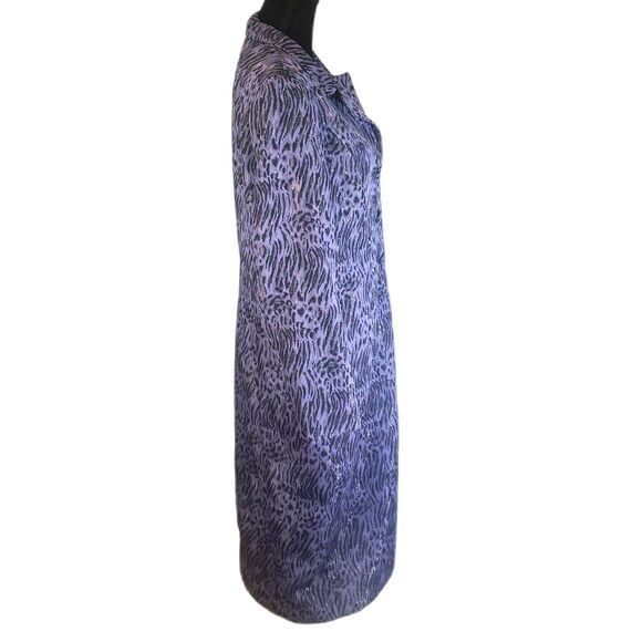 Night Studio New York Purple Black Button-up Collared Maxi Coat Size 14 - Picture 6 of 9